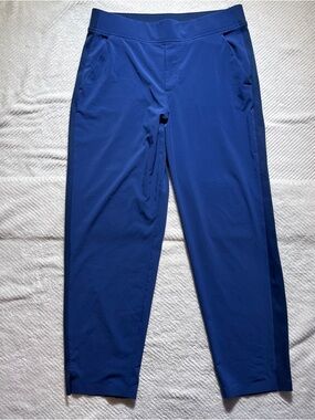 Athleta Royal Blue Stretch Tapered Cropped Activewear Chinos Size 10